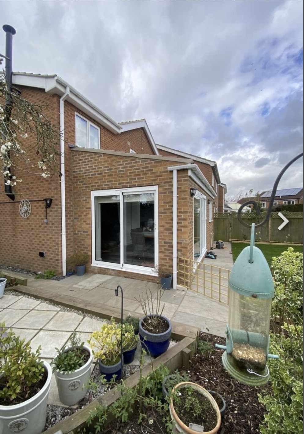 Kitchen dining room extension patio garden view Tollerton York - RW Builders