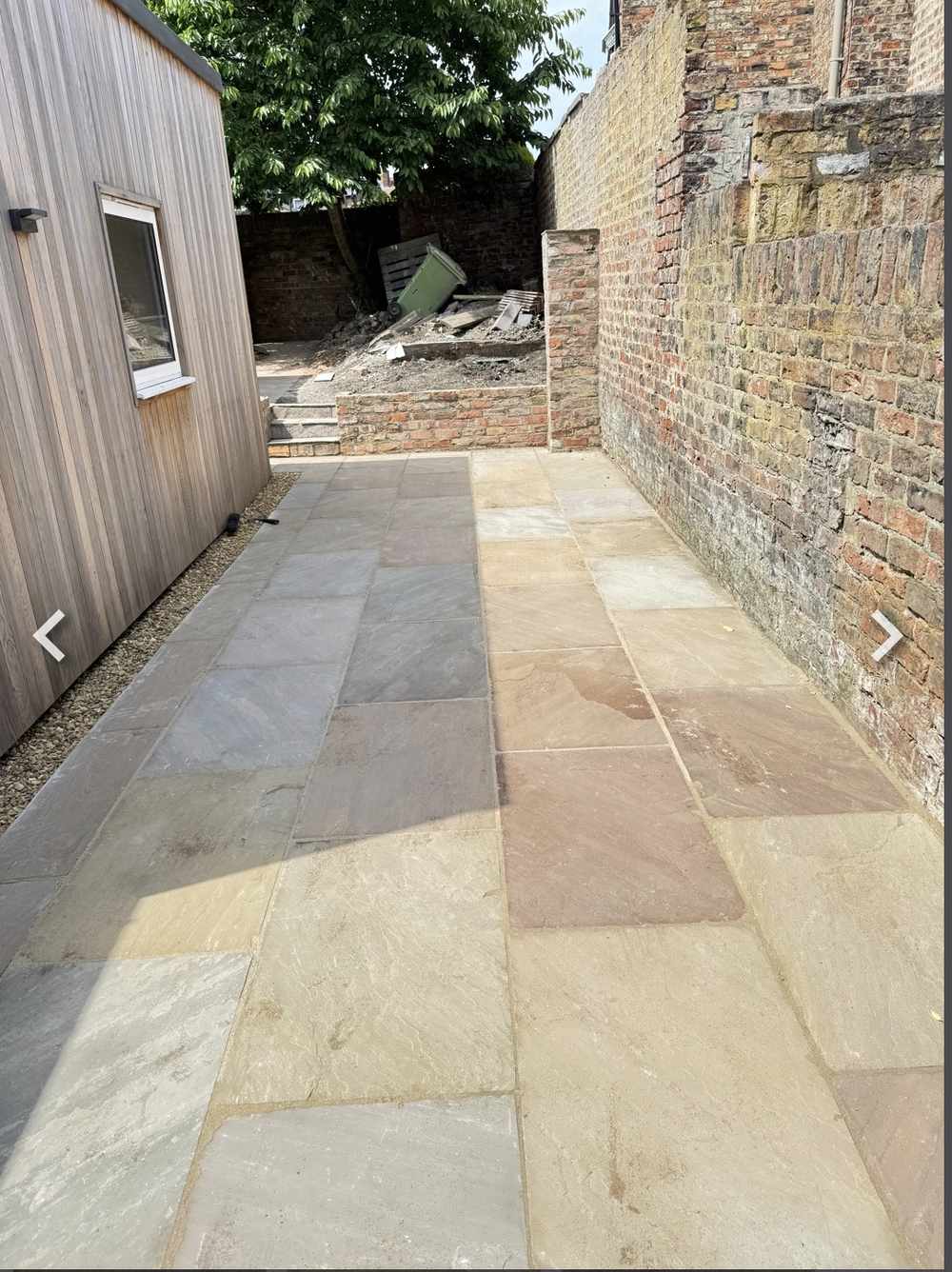 Natural Indian stone patio in York city, second view, by RW Builders